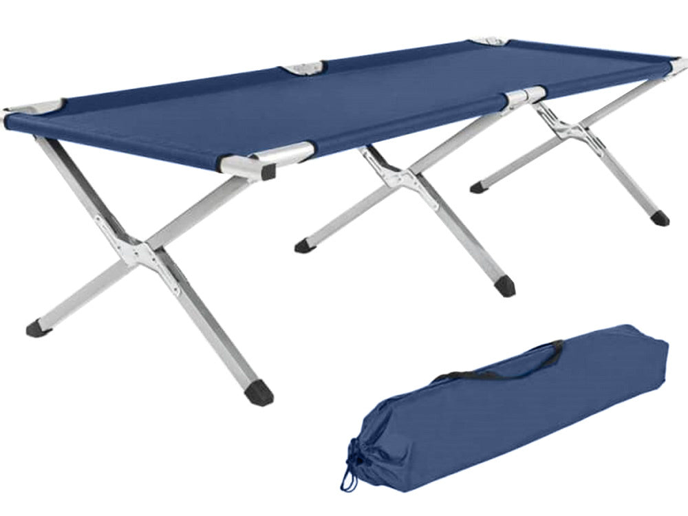 Foldbar Campingseng 187 cm – Feltseng med Stålramme og Transporttaske – Op til 110 kg