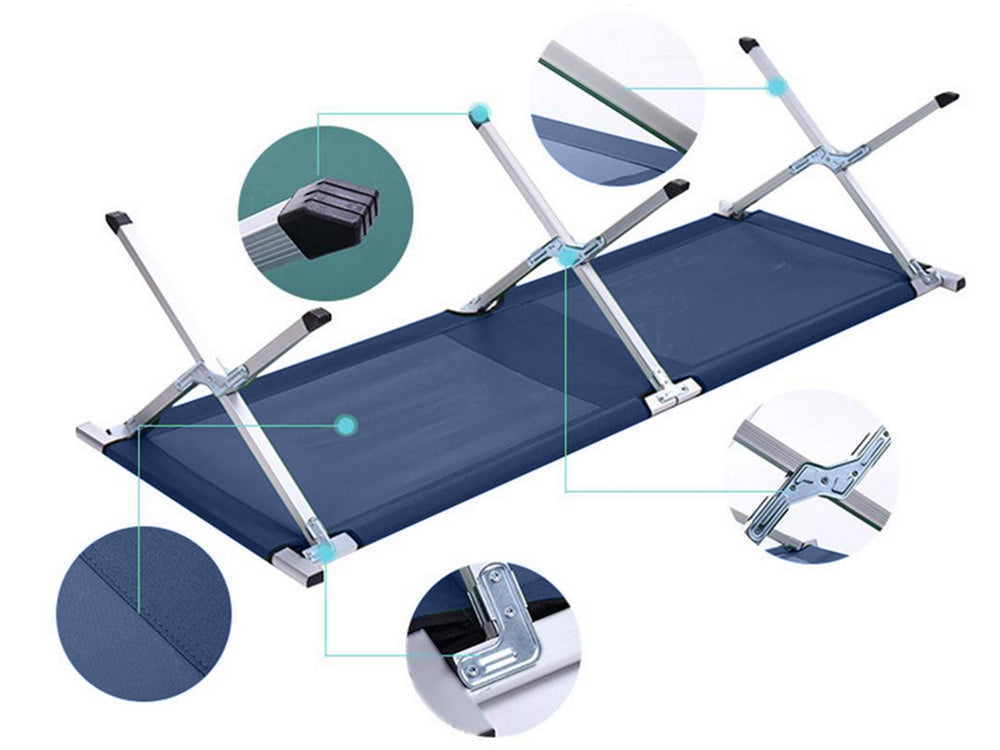 Foldbar Campingseng 187 cm – Feltseng med Stålramme og Transporttaske – Op til 110 kg