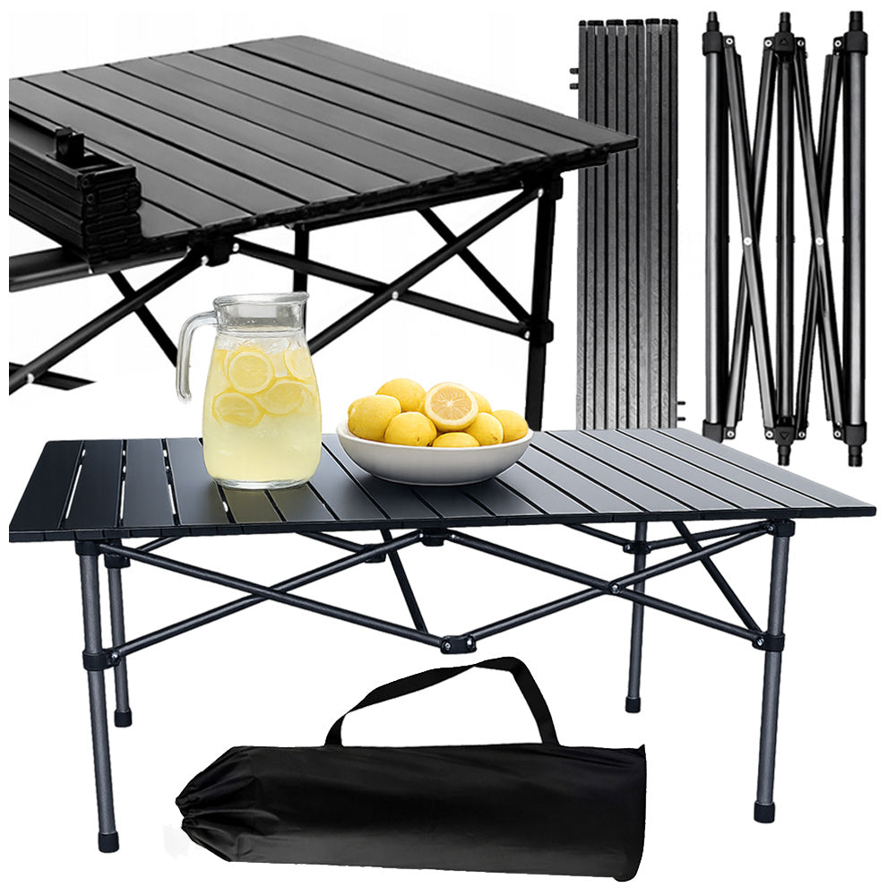 Campingbord, Hopfällbart, 3 storlekar, Svart