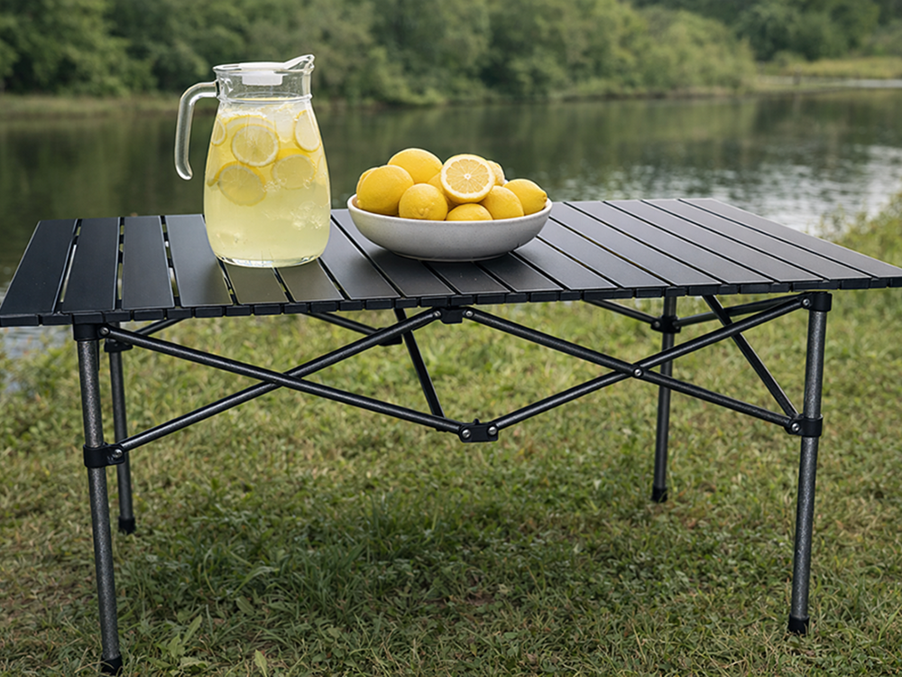 Campingbord, Hopfällbart, 3 storlekar, Svart