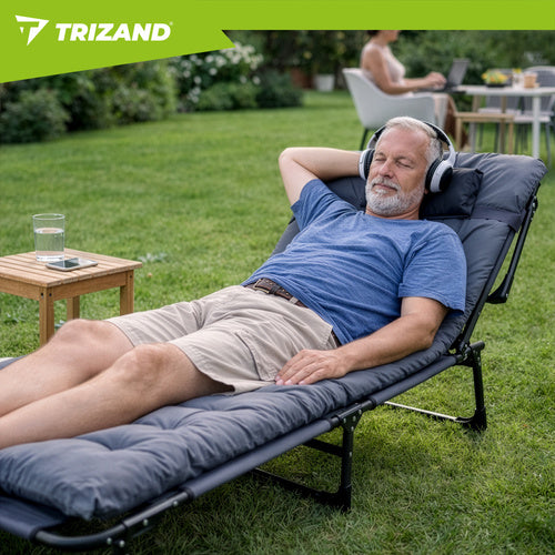 Foldbar Solseng med Hynde – Justerbar Have- og Strandliggestol