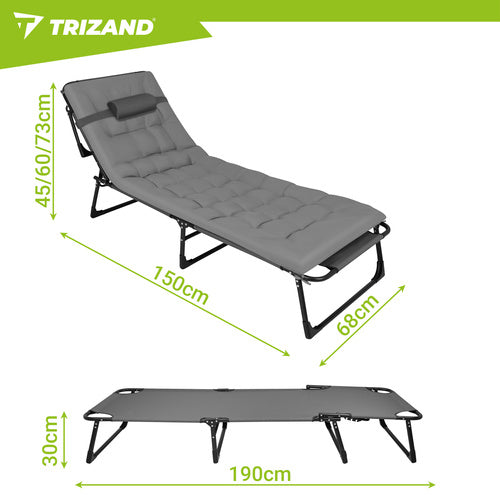 Foldbar Solseng med Hynde – Justerbar Have- og Strandliggestol