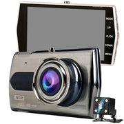 Full HD Bilkamera med 4" LCD-skærm og 2 kamera (Foran og bakkamera)