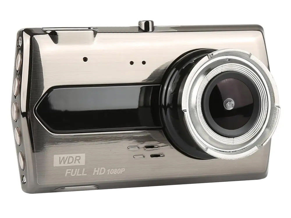 Full HD Bilkamera med 4" LCD-skærm og 2 kamera (Foran og bakkamera)