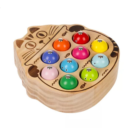 Magnetisk fiskespel i trä för barn 