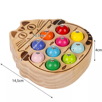 Magnetisk fiskespel i trä för barn 