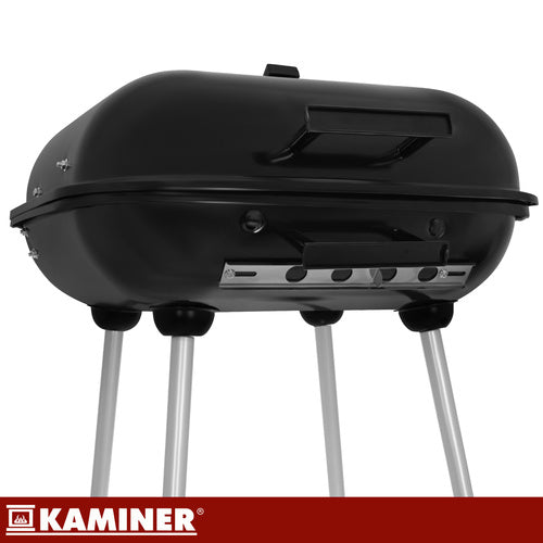Kulgrill med Låg & Hjul – Stor Grill med Hylde