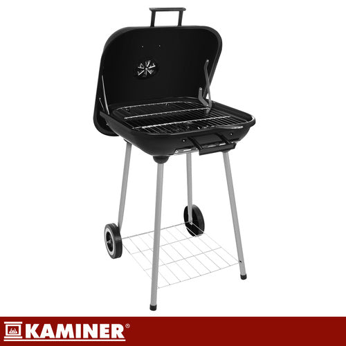 Kulgrill med Låg & Hjul – Stor Grill med Hylde