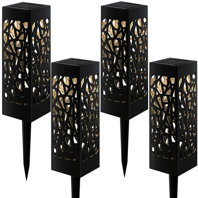 Soldriven trädgårdslykta dekorativt set med 4 st. med sensor