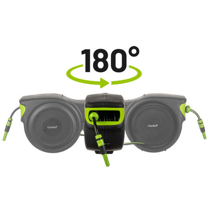 Komplett trädgårdsslang med automatisk upprullning – 25 meter med väggfäste och sprutpistol