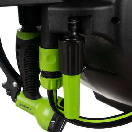 Komplett trädgårdsslang med automatisk upprullning – 25 meter med väggfäste och sprutpistol