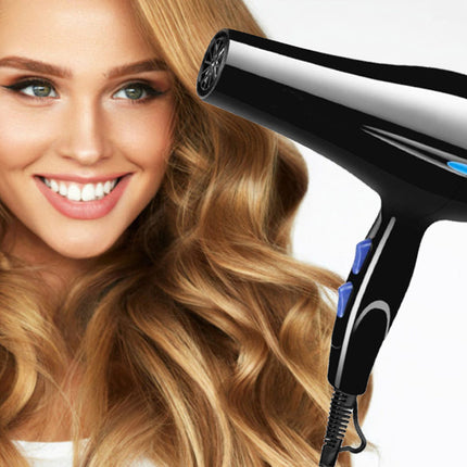 Kraftfull hårtork med justerbar jonisering, diffusor och stylingmunstycke