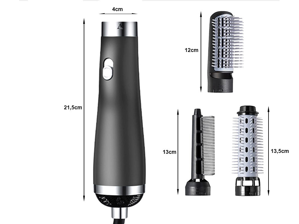 Multifunktionell 3-i-1 Styling Kit: Hårtork, locktång och hårborste