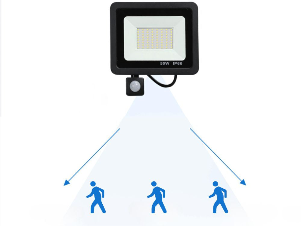 Halogen LED-strålkastare 50W 6000K med skymningssensor (tänd/släck vid gryning) IP66.