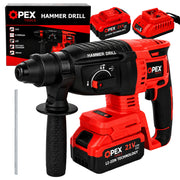 Batteridrevet SDS+ Borehammer 21V med 2 Batterier og Kuffert – 650W