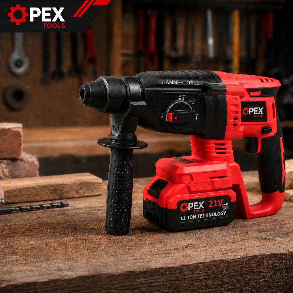 Batteridrevet SDS+ Borehammer 21V med 2 Batterier og Kuffert – 650W