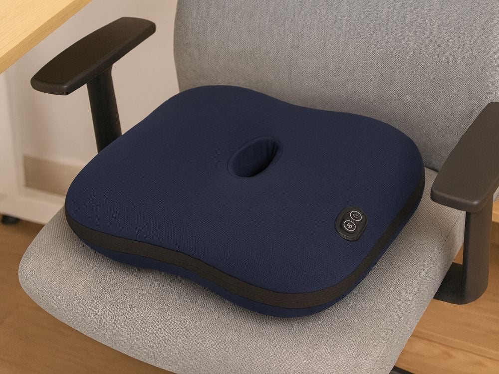 Opvarmet Sædepude med Vibrationsmassage – Komfortpude med Varme til Stol og Lænestol