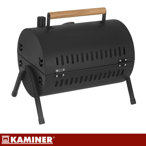Kulgrill med Låg, Termometer og 2 Grillriste XXL – Bærbar Havegrill KAMINER
