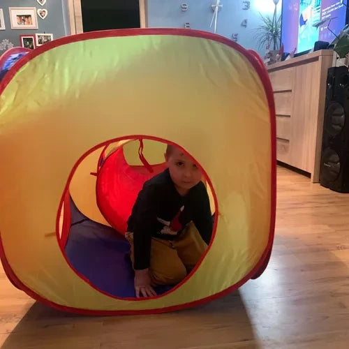Legetelt til børn 3-i-1 til indendørs og udendørs leg – Tipi + Tunnel + Hus