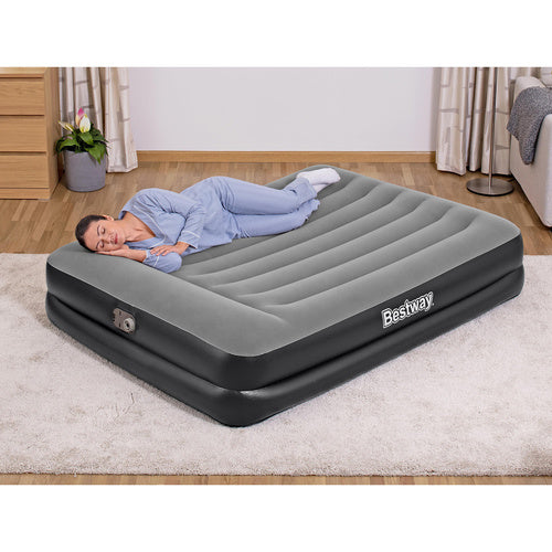 Dobbelt Luftmadras med Indbygget Pumpe & Pude 203x152x46 cm