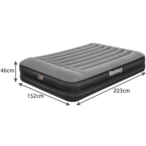 Dobbelt Luftmadras med Indbygget Pumpe & Pude 203x152x46 cm