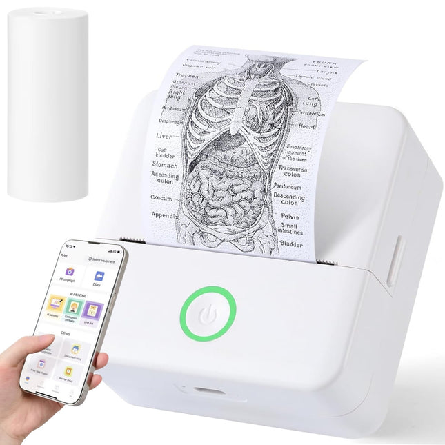 Mini Termoprinter, trådløs – Print fotos, noter og mærkater på farten