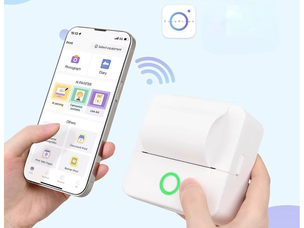 Mini Termoprinter, trådløs – Print fotos, noter og mærkater på farten