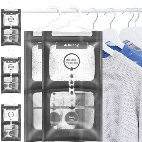 Fuktabsorberande Hängare för kläder och garderober - Avfuktare, avlägsna fukt - 5 st. Uppsättning
