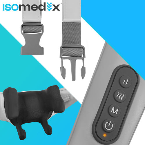 Shiatsu nakkemassager trådløs med varme – USB-C & 3 massageprogrammer