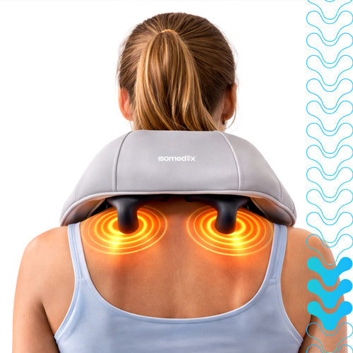 Shiatsu nakkemassager trådløs med varme – USB-C & 3 massageprogrammer