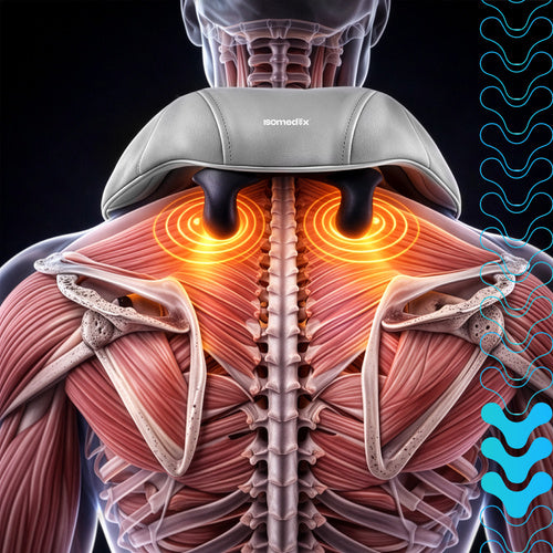 Shiatsu nakkemassager trådløs med varme – USB-C & 3 massageprogrammer