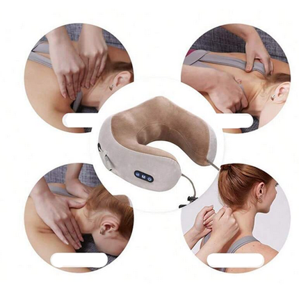 Blød nakkepude med Massage som bl.a kan bruges til rejsepude