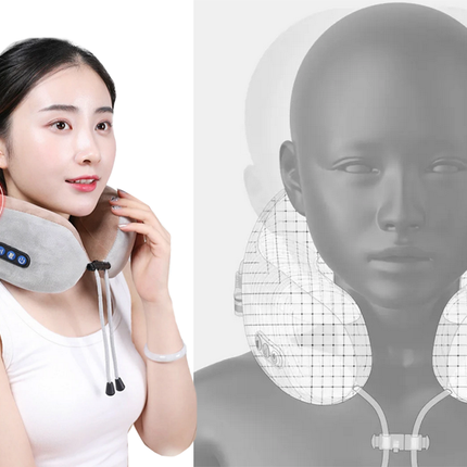 Blød nakkepude med Massage som bl.a kan bruges til rejsepude