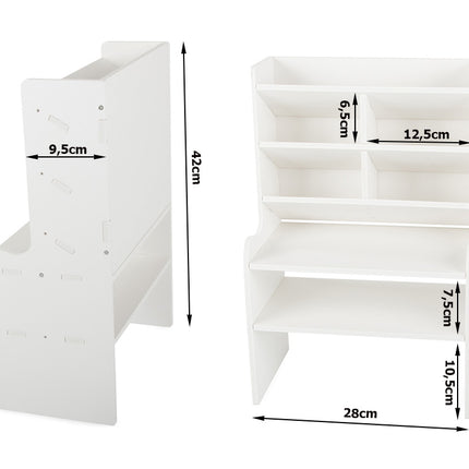 Skrivbordsarrangör med hyllor – praktisk förvaring för kontoret