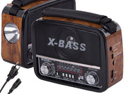 Retroradio, bärbar med FM/AM/SW, MP3-spelare & ficklampa – USB, AUX & Batteri