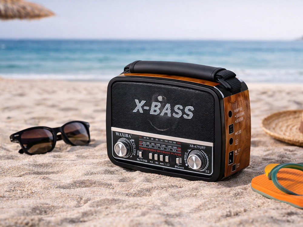Retroradio, bärbar med FM/AM/SW, MP3-spelare & ficklampa – USB, AUX & Batteri