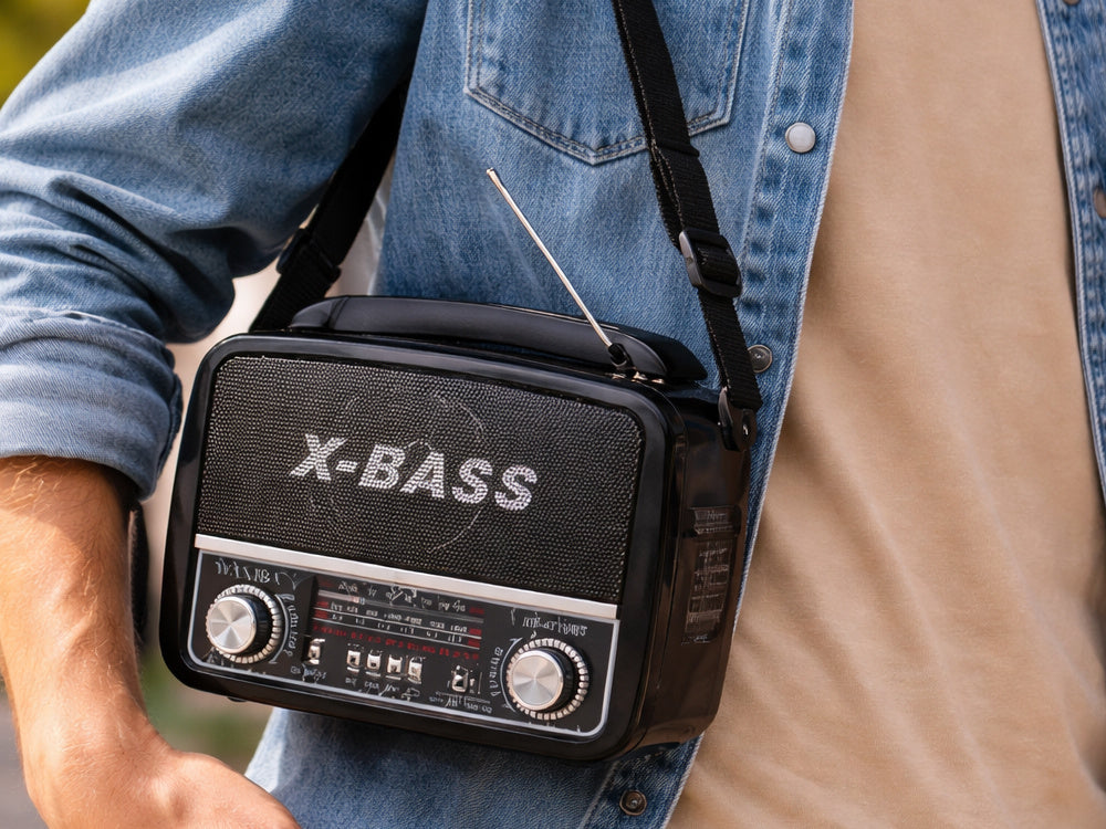 Retroradio, bärbar med FM/AM/SW, MP3-spelare & ficklampa – USB, AUX & Batteri