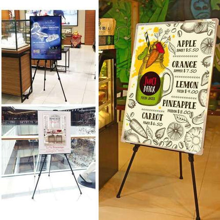 Male Staffeli, justerbart, i metal med bæretaske – Sort