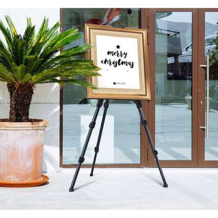 Male Staffeli, justerbart, i metal med bæretaske – Sort