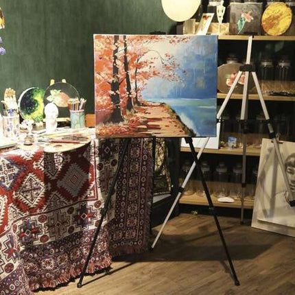 Male Staffeli, justerbart, i metal med bæretaske – Sort