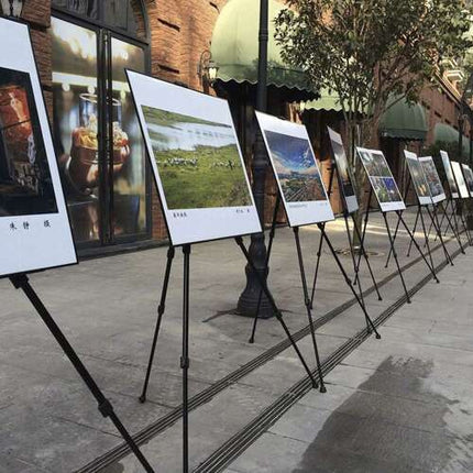 Male Staffeli, justerbart, i metal med bæretaske – Sort