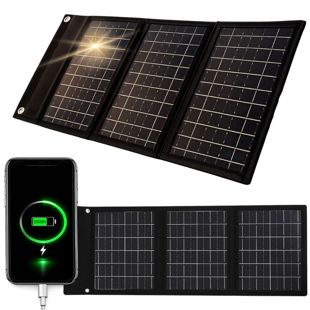 Foldbart 20W solcellepanel med USB