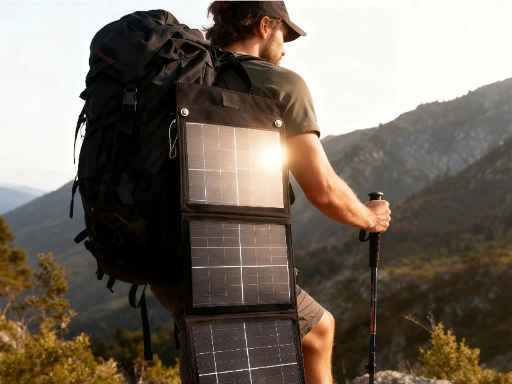 Foldbart 20W solcellepanel med USB