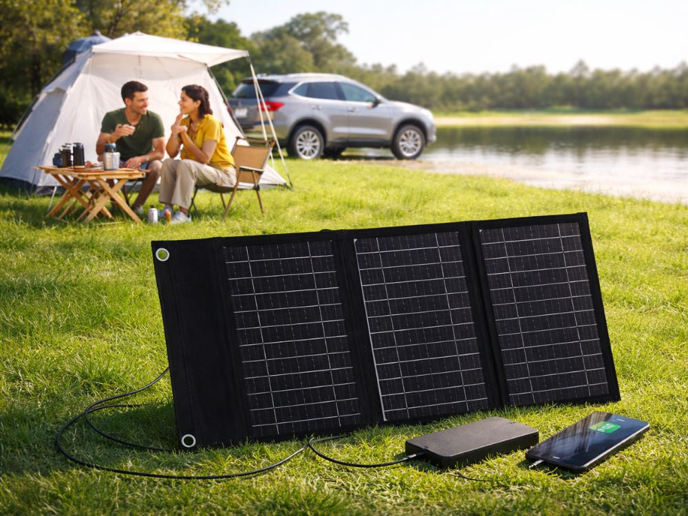 Foldbart 20W solcellepanel med USB