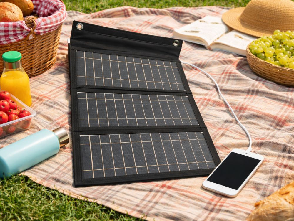 Foldbart 20W solcellepanel med USB