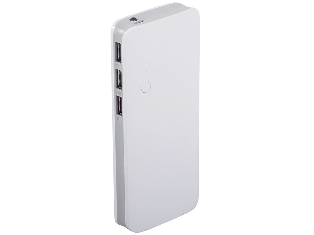 Powerbank 10 000 mAh med 3x USB, snabbladdning och LED-lampa