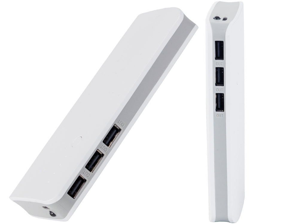 Powerbank 10 000 mAh med 3x USB, snabbladdning och LED-lampa