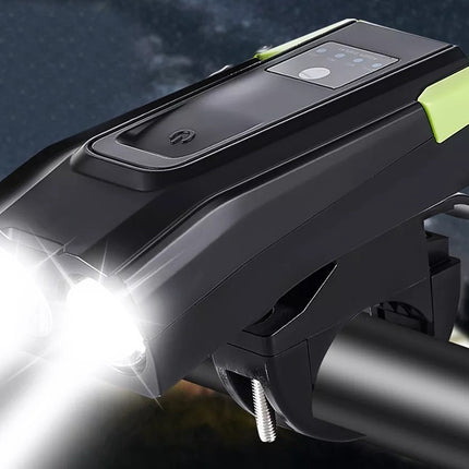 Cykellygte sæt Kraftfuld , Forlygte + Baglygte - Indbygget Horn