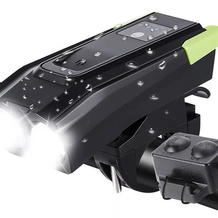 Cykellygte sæt Kraftfuld , Forlygte + Baglygte - Indbygget Horn