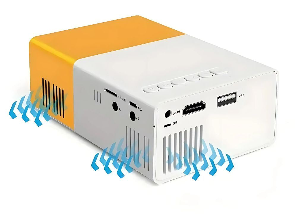 Bärbar miniprojektor YG300 version 2025 – Full HD, HDMI och fjärrkontroll
